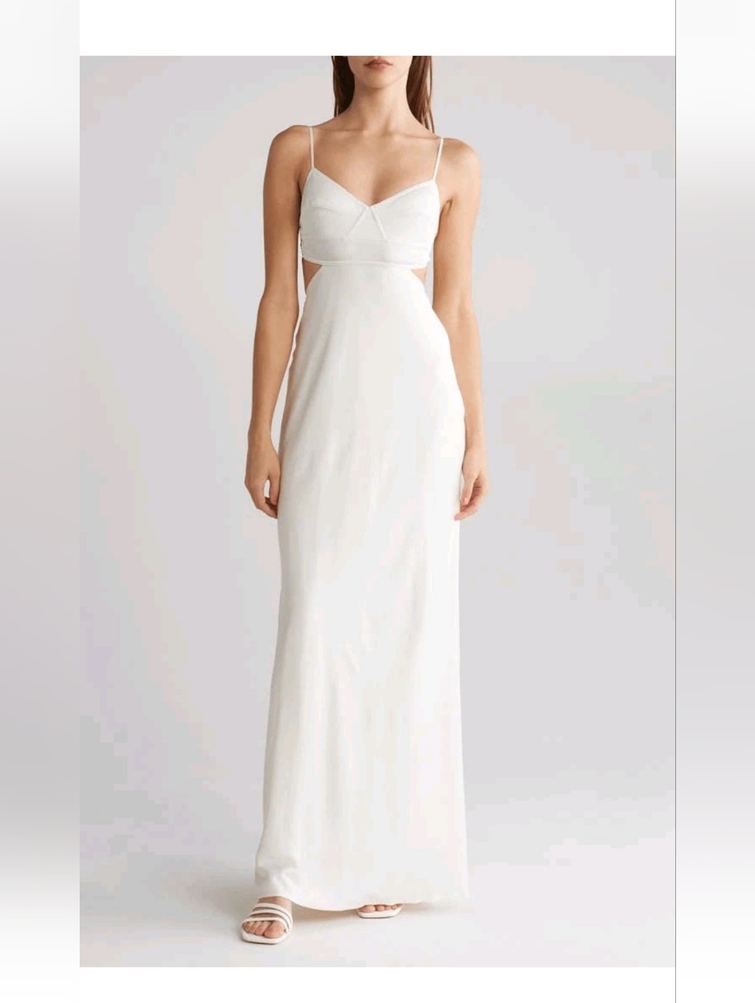 A.L.C. Cream Double-Spaghetti Strap Cutout Maxi Dress